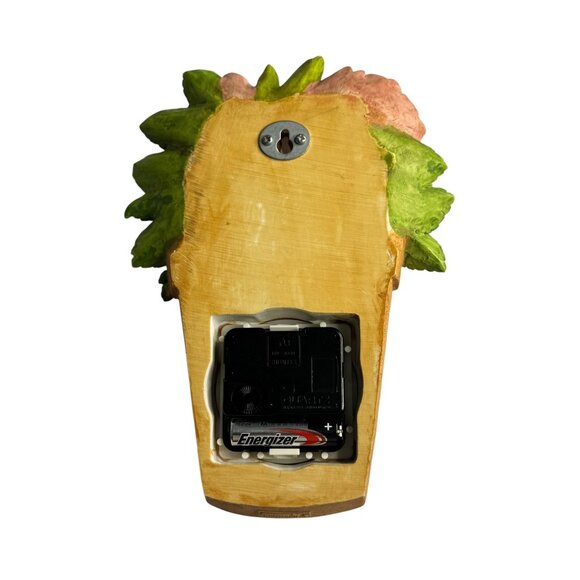 Wall Clock In Flower Pot Design With Multicolor Flowers Decorative Timepiece - Picture 6 of 7